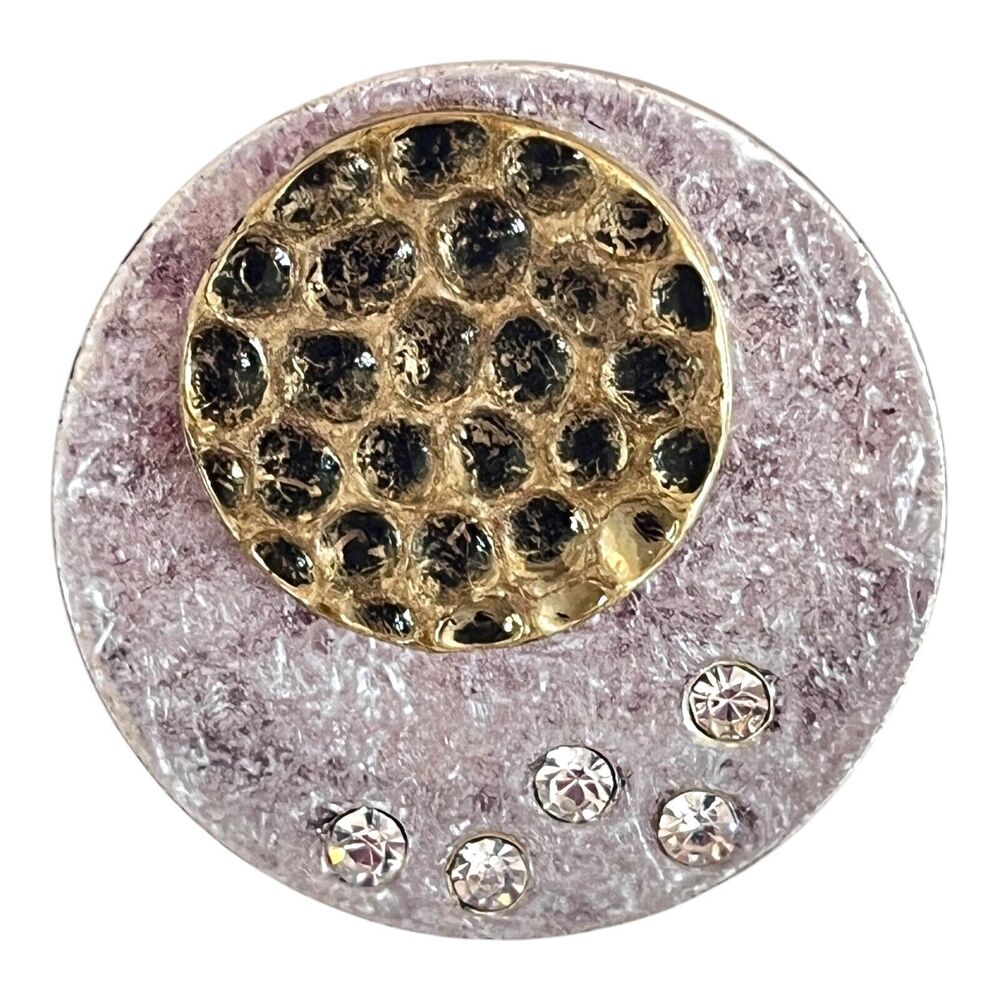 Boutique Statement Ring Silver Brass Design Cryst… - image 7